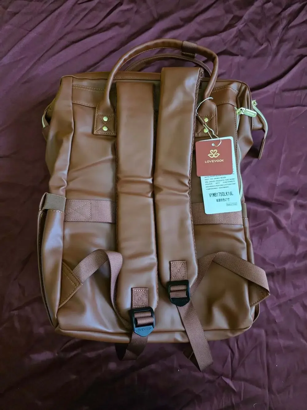 LOVEVOOK PU Leather Laptop Backpack Model VYWB1750LK16L